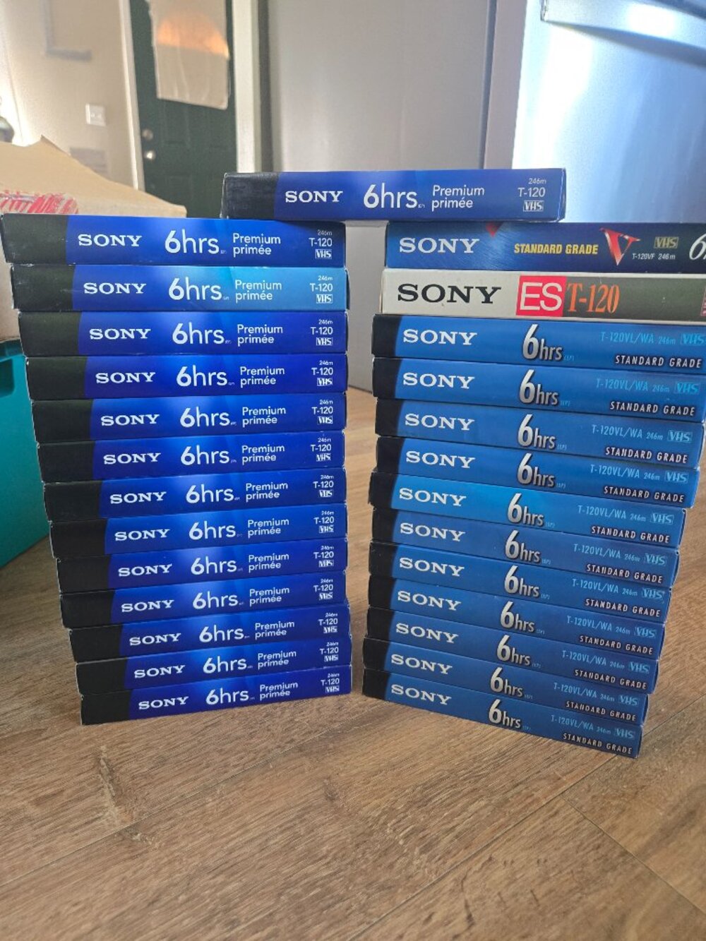 SONY 6 HRS T-120 Premium & T-120VL Standard Grade Used VHS Tapes Lot of 25 REUSE